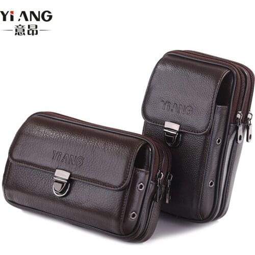 Mens Running Bag Mobile Phone Bag Leather Mini Horizontal And Vertical-4.7-5.5-6-Inch Phone Bag