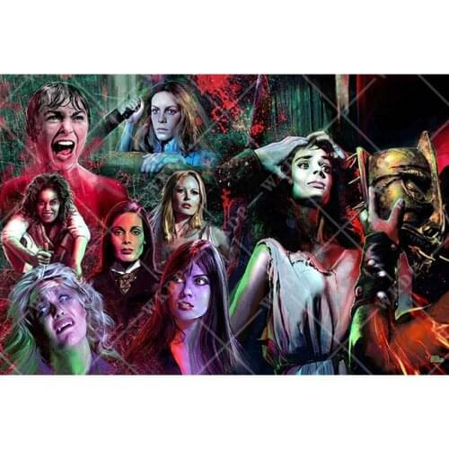 New 5D DIY Diamond Painting Kit Black Sunday Women of Horror Full Square Embroidery Mosaic Canvas Wall Art Stickers Home Decor