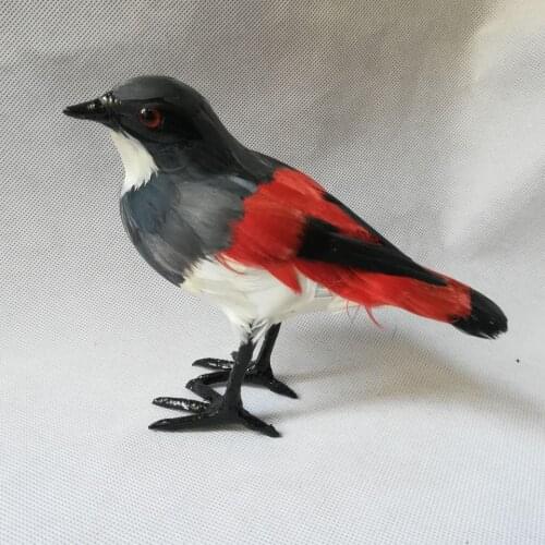 Real life toy Shrike bird about 17x15cm model plastic &feathers bird model home decoration props ,model gift d2549