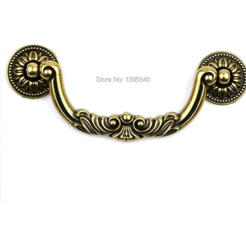 New Antique Cabinet Drawer Handles Knobs Euro-Style Vintage Wardrobe Knob Modern Cabinet Kitchen Bronze Handles Bars Pulls 128mm