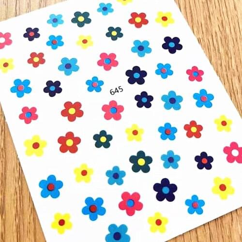Newest 645 3D nail sticker decal stamping back gule DIY decoration tools for nail accessory