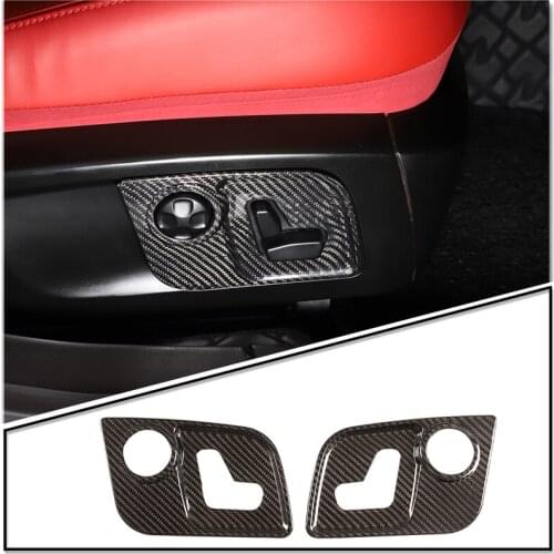 Car Seat Adjustment Trim For Maserati 2016-2021 Real Carbon Fiber Seat Adjustment Panel Frame Cover Car Decoration