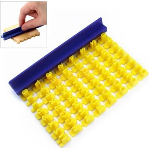 Plastic Arabic Numerals Figure Number Alphabet Letter Press Moulding Mold Set For Fondant Cake Decoration