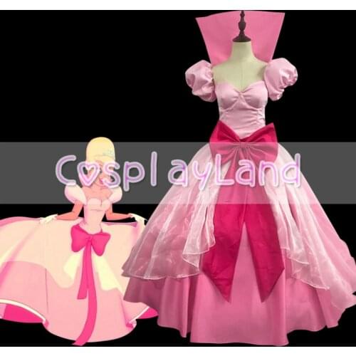 Princess Dress Adult Women Lottie Charlotte Cosplay Costume Halloween Pink Ball Gown Birthday Party Dress
