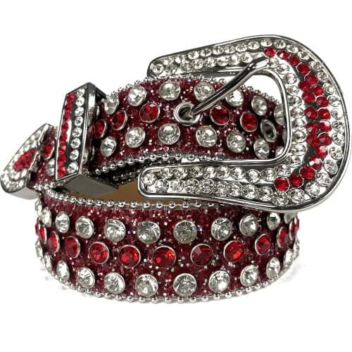 Famoud Brand Diamond Studded Western Cowboy Leather Jeans Sparkle Men Designer Rhinestone Belts for Women Men Strass Ceinture