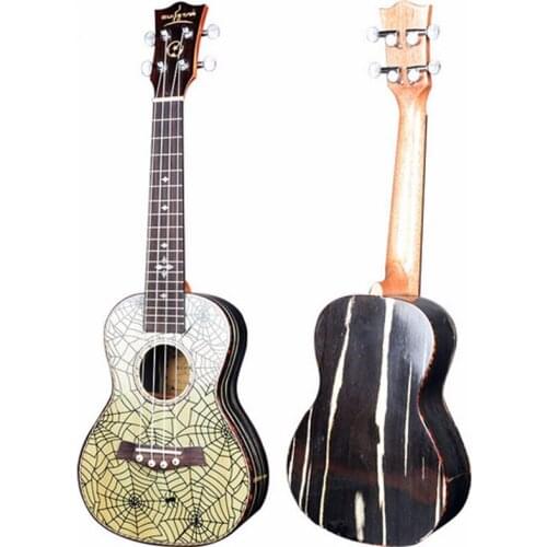 Ukulele 23 Inches Picea Asperata Veneer Spider web pattern Beginner Home-schooling