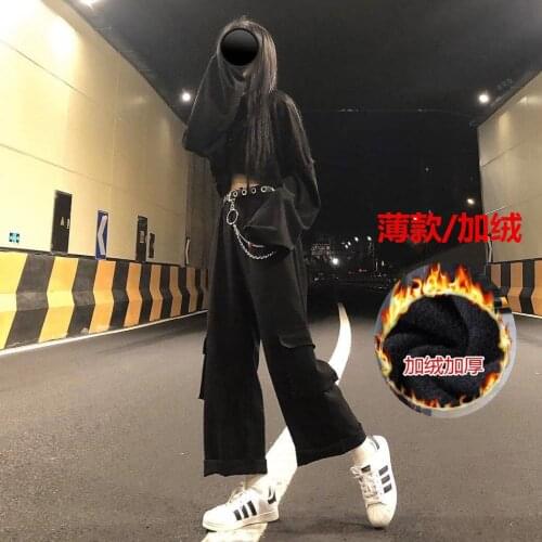 Women Pants Overalls Womens Autumn Winter High Waist Loose Straight Pantalones De Mujer