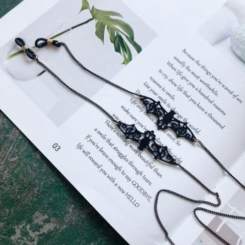 Women Retro Eyewear Lanyard Silver Bat Chain Sunglasses Lanyards Women Men Neck Glasses Cord Strap Holder Accessories
