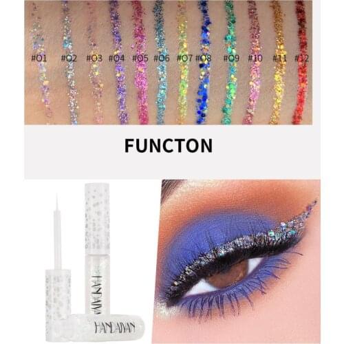HANDAIYAN Liquid Shimmer Eyeliner Pencils Glitter Charm Shining Sliver White Blue Green Red Delineador Eye Makeup Cosmetic TSLM1