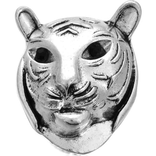 10pcs/lot New 18mm Snap Jewelry Tiger Metal Snap Button Fit Snap Necklace Snap Bracelets Bangle for Women Buttons Jewelry