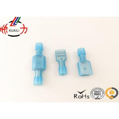 100pcs Female Fully Insulated Connector Terminal Nylon FDFN 2-250 BLUE