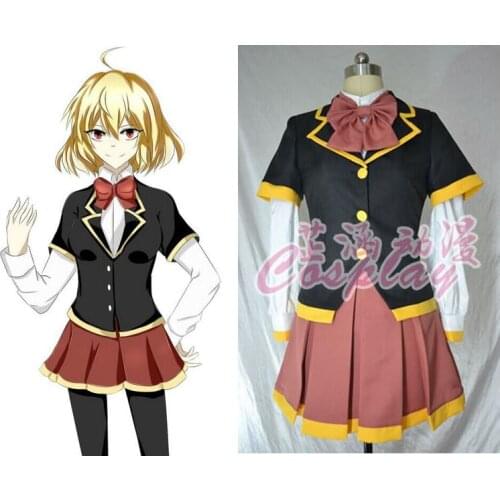 2016 Akuma no Riddle Cosplay Costume Nio Hashiri Blonde Cosplay School Uniform