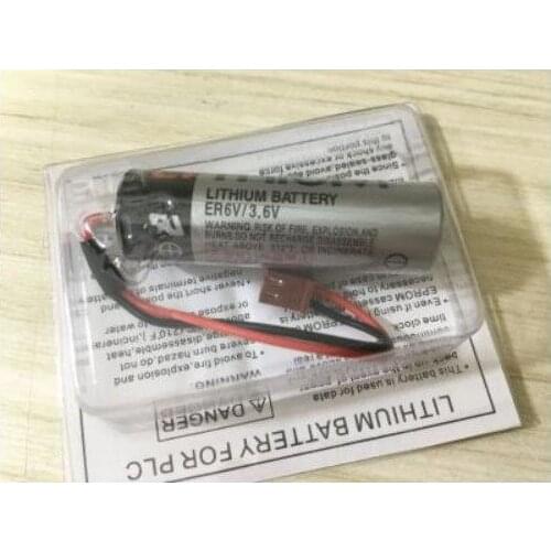10PCS/lot 100% Original New ER6V 3.6V 2000mAh PLC Battery With small Brown Plug