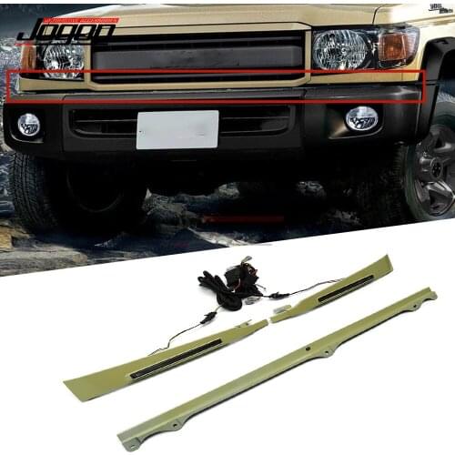 Car Front Grille Bumper LED Daytime Running DRL Light For Toyota Land Cruiser LC70 LC76 LC77 LC78 LC79 Under Headlight Lamp Trim