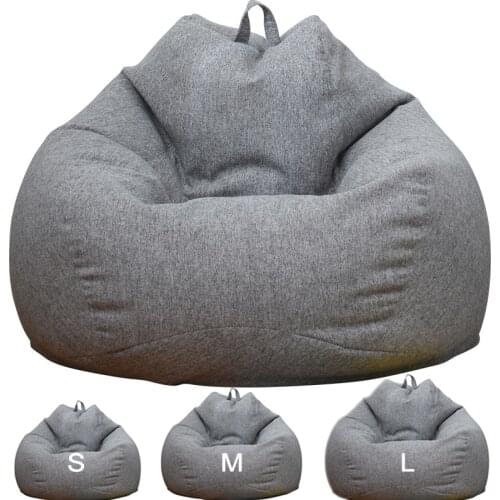 Large Small Lazy Sofas Cover Chairs without Filler Linen Cloth Lounger Seat Bean Bag Pouf Puff Couch Tatami Living Room Beanbags
