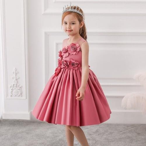 Floral Gown Tutus Girls Princess Communion Children Pageant Party Evening Infant Summer Dresses Vestidos Prom Kids Baby Clothes