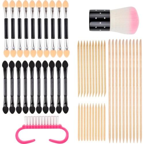 Wood Sticks for Cuticle Pusher Cuticle Remove Tool forks for nails Manicures Tools Disposable double-ended eyeshadow brush