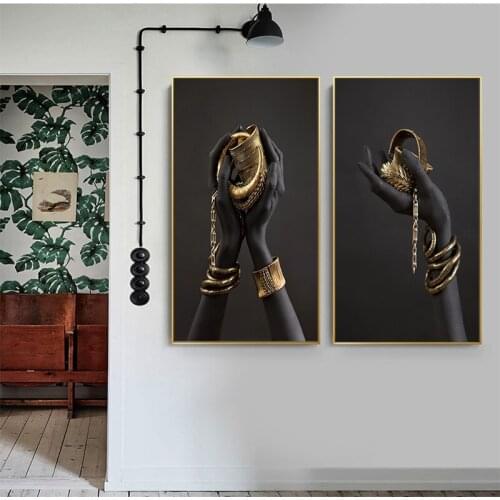 Black Hands Holding Jewelry Canvas Posters Prints African Art Canvas Paintings On the Wall Art Pictures For Living Room Unframed