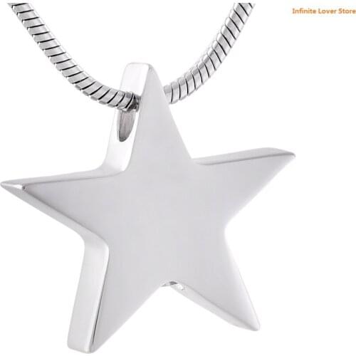 IJD8453 Wholesale 10pcs Star Cremation Urn Necklace for Loved Ones Ashes Holder-Funeral Charm Cremation Necklace