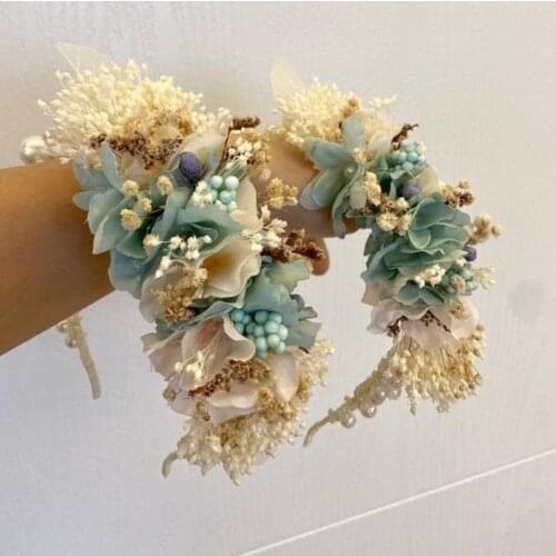 Handmade crown bride crown spring flowers baby shower dried flowers mother crown birthday crown new born special design