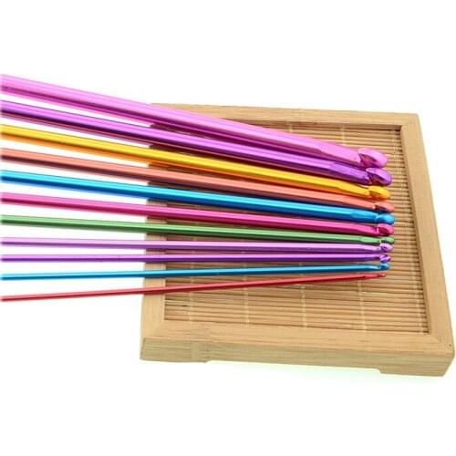 Colourful Crochet Hook Durable Sweater Knitting Needle Metal Aluminum Hook Knit Needles DIY Handcraft Crocheting Supplies