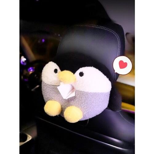 Creative Cute Car Backseat Hanging Tissue Box Penguin Auto Armrest Napkin Holder Accessories Interior Woman Girls Decoration