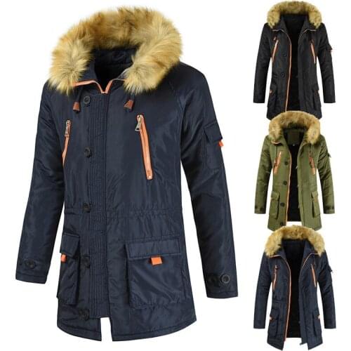 Winter Men Long Down Zipper Jackets MenS Plus Velvet Thick Warm Cold Weather Jacket Outdoors Solid Color Leisure Big Size 5Xl