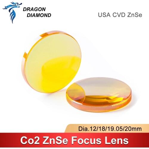 5pcs/lot CO2 Laser Focus Lens USA CVD ZnSe 12mm 15mm 18mm 19.05mm 20mm Dia 38.1-127mm For CO2 Laser Machine