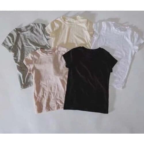 Summer New Toddler Boy And Girl Cotton Solid Short SleeveT-shirt Baby Soft Fashion Breathable Childrens Tops 0-24M