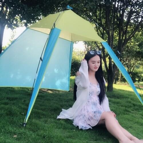 Summer Fishing Picnic Beach Tent Sun Shade Shelter Triangle Tent Outdoor Foldable Travel Camping with Bag UV Protection X116G