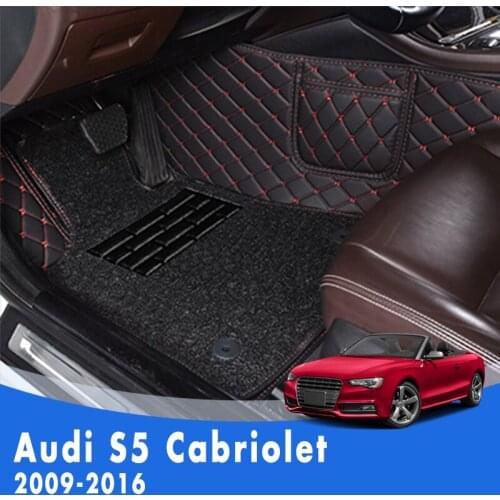 LHD Luxury Double layer Wire loop Carpets Car Floor Mats For Audi S5 Cabriolet 2016 2015 2014 2013 2012 2011 2010 2009 Interior
