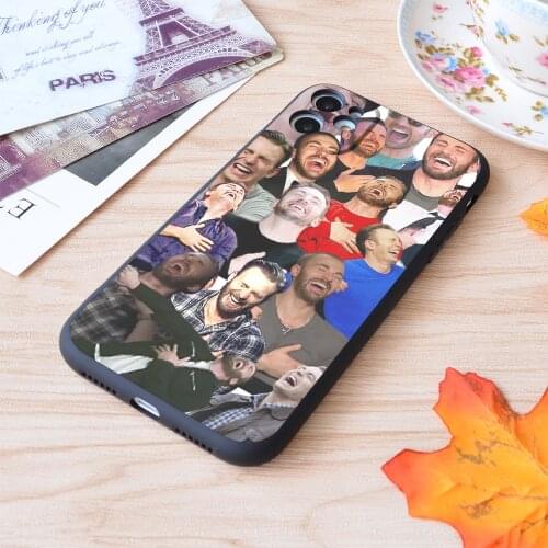 For iPhone Chris Evans Laughing Print Soft Matt Apple iPhone Case