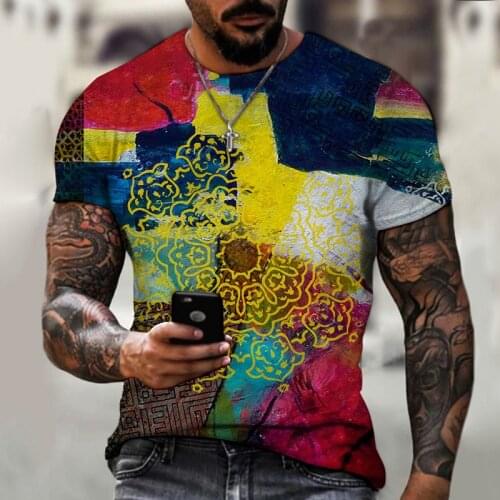 2021 latest hot sale 3D printing abstract pattern Trendy mens T-shirt Fashion T-shirt for men and women