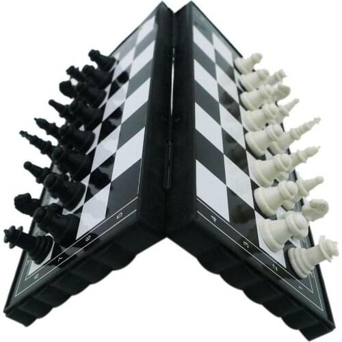 2021 New Mini Chess Game Develop Educational Toys Black White Chess Folding Easy Carry International Children Gifts