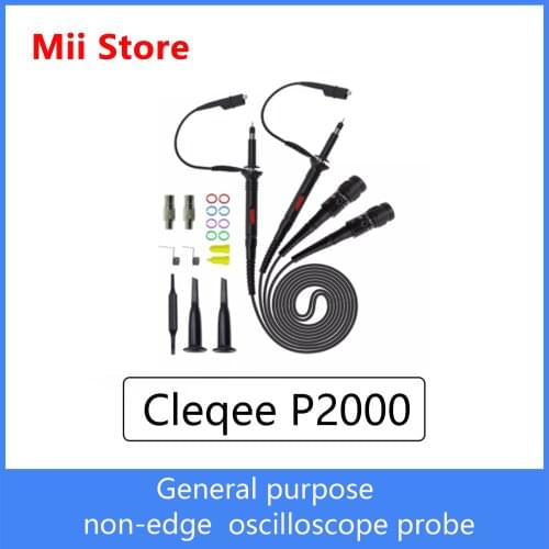 New Cleqee High quality P2000 Series DC-60MHz~200MHz Oscilloscope Probe X1/X10 P2060 P2100 P2200 BNC Test Lead kit