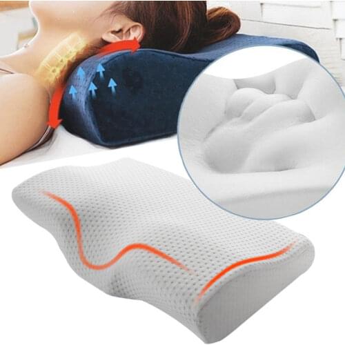 Orthopedic Neck Pillow Slow Rebound Memory Foam For Neck Protection Healthcare Cervical Neck Sleep Pillow Adult With Pillowcase
