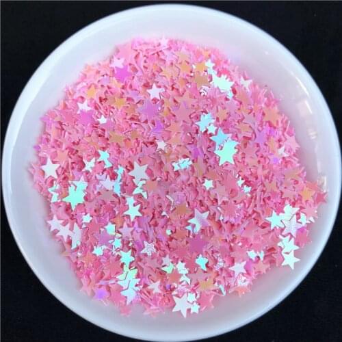 20g AB Pink Color Star Nail Sequin Multi Size 3mm 4mm 5mm Star Sequins Paillettes,Nail Art manicure/wedding decoration confetti