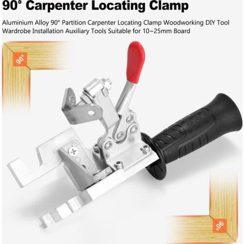 90° Partition Carpenter Locating Clamp Woodworking DIY Tool Wardrobe Installation Auxiliary Tools Suitable for 10~25mm Board