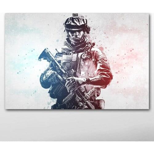 Video Game characters Battlefield Weapon soldier Wall Art Posters Canvas Prints Artwork paintings for Living Room Decor