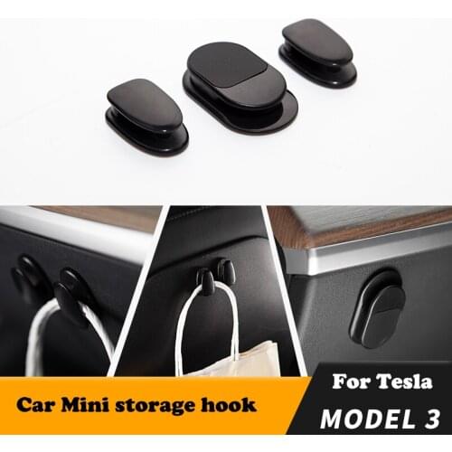 Applicable To Tesla Model 3 X S Vehicle-mounted Adhesive Hook Seat Door Clothes Miscellaneous Suit Tesla Interior Adhesive Hook