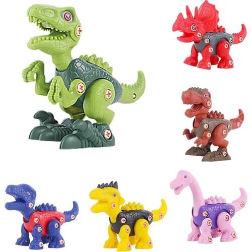 Take Apart Dinosaur Toys Splicing Dinosaur DIY Construction Set with Electric Drill and Screwdriver Tools for Kids