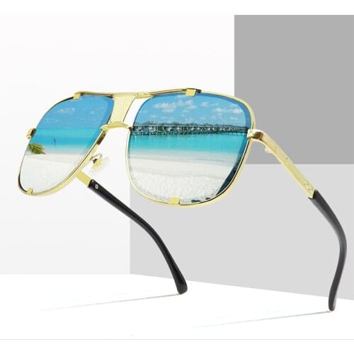 2020 Classic Oversized Sunglasses Men Luxury Brand Design Women Sun Glasses Square retro Oculos de sol Male UV400 Mirror Eyewear