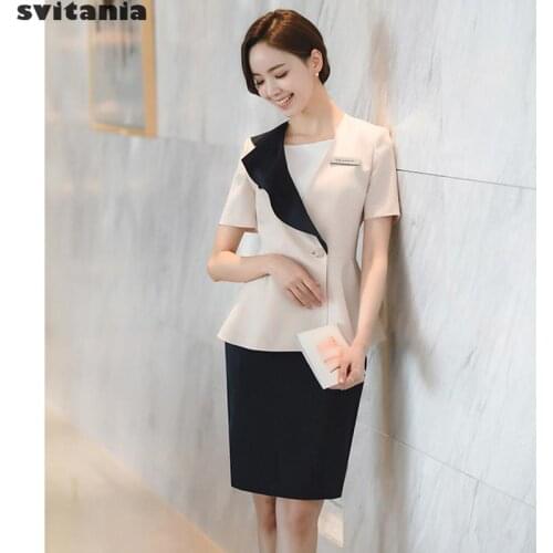 Spring And Summer Skirt Set Shop Sales Guide Makeup Counter Beauty Salon Work Suit
