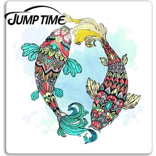 Jump Time for Koi Carp Vinyl Stickers Fish Pond Japan Tattoo Sticker Laptop Bumper Trunk Window Decal Car Accessories