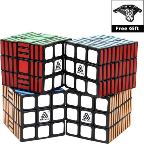 WitEden 3310 I Magic Cube Professional 3310 II Speed Puzzle 3X3X10 Cube Educational Toys for Children cubo magico with Bracket