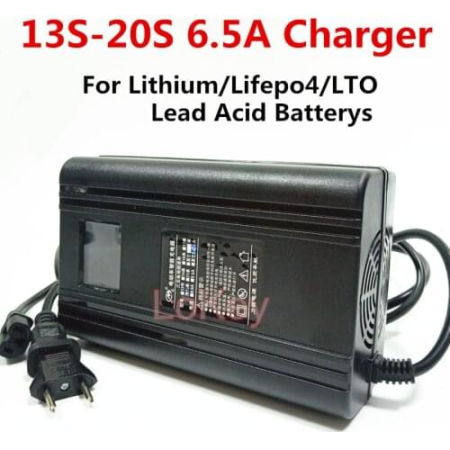 48V 60V 72V 6.5A Charger 5A With LCD Display for lithium ion lifepo4 LTO lipo lead acid batterys of ebike motobike Scooter