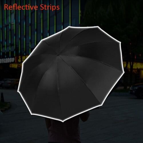 Sun Umbrellas Reverse Umbrella LED Lights Reflective Strips Umbrellas Portable Folding Automatic Umbrella Rain Wind Resistant
