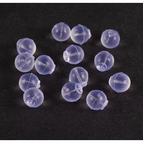 300pcs Clear Round Environmental Silicone Ear Nuts Earring Backs For Earring DIY Jewelry Accessories Findings Hole: 0.8mm