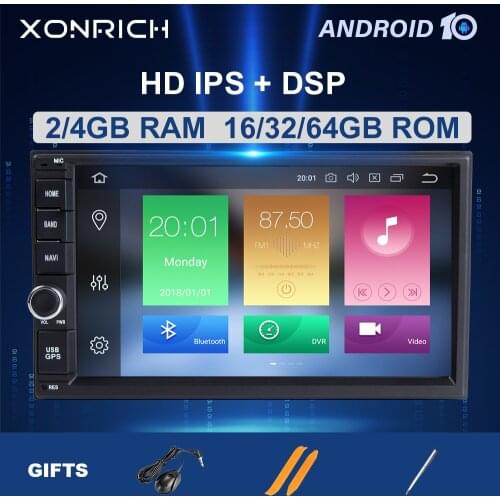 4GB Qcta Core 7" 2 Din Android 10 Car NO-DVD Radio Multimedia Player 1024*600 Universal GPS Navigation Auto radio Stereo Audio
