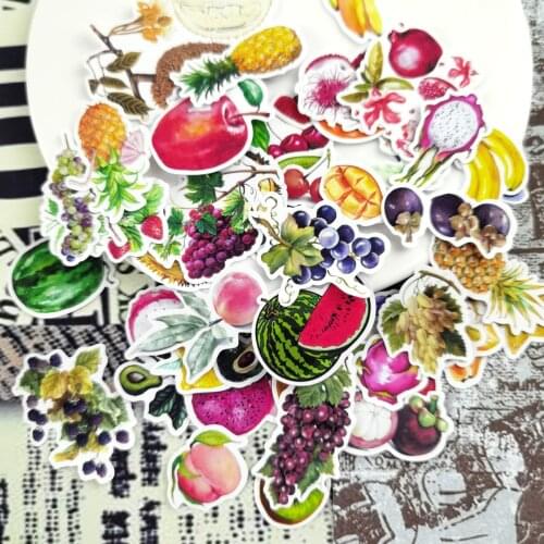 49pcs Cute Hand make colorful small Fruit food sticker decoration dry glue /hand book Diary stationery Sticker